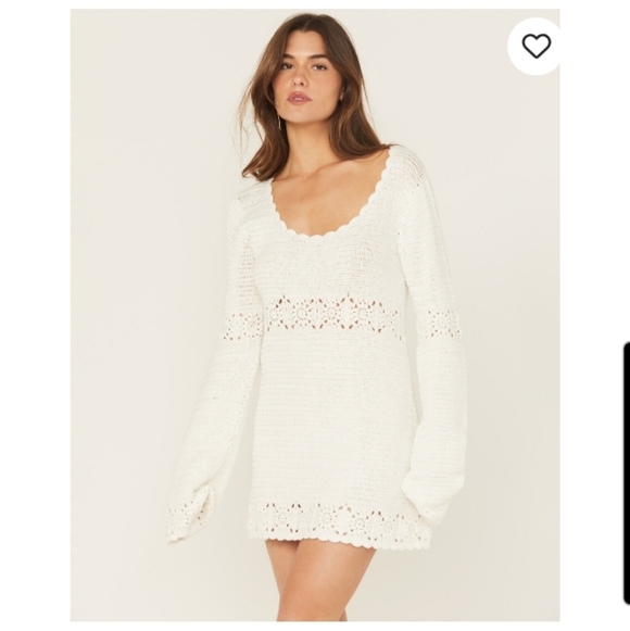 Show Me Your MuMu Dresses & Skirts - Crochet Jet Lag Long Sleeve Mini Dress Show Me Your Mumu